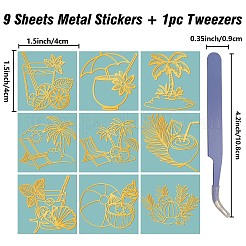 Nickel Metal Waterproof Self-Adhesive Picture Stickers&nbsp;DIY-WH20016-058