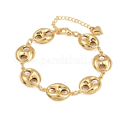 304 Stainless Steel Coffee Bean Link Chain Bracelets&nbsp;X-BJEW-D359-14B-G