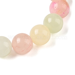 Natural Green Jade(Dyed) Round Beaded Stretch Bracelets&nbsp;G-U005-01C-02