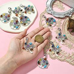 10Pcs 2 Styles Tibetan Style Alloy Pendant Decorations&nbsp;HJEW-CJ0001-17