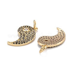 Brass Micro Pave Black Cubic Zirconia Pendants&nbsp;ZIRC-P086-32G