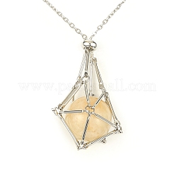 Tarnish Resistant 304 Stainless Steel Macrame Pouch Braided Gemstone Holder Pendant Necklace Making&nbsp;NJEW-TA00097-02