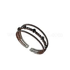 Adjustable Zinc Alloy Rhinestone Cuff Bangles for Women&nbsp;FS-WG009BE-01