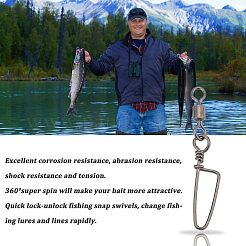 90Pcs 9 Style Brass Fishing Snaps Swivels&nbsp;FIND-FH0004-40