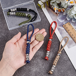 Umbrella Cord Polyester & Spandex Rope Keychain Carabiner&nbsp;HJEW-UN00092