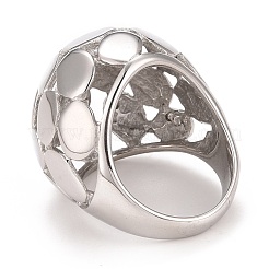 Non-Tarnish 304 Stainless Steel Hollow Chunky Ring for Men Women&nbsp;RJEW-B040-18P