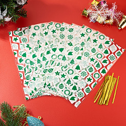 50Pcs Rectangle Christmas Themed Clear Plastic Cookies Storage Bags&nbsp;XMAS-TA0001-01
