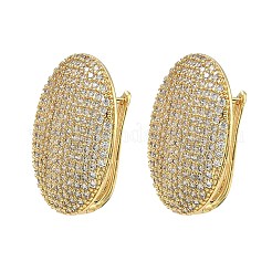 Brass Micro Pave Clear Cubic Zirconia Hoop Earrings&nbsp;EJEW-C182-01G