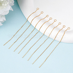 10Pcs Brass Stud Earring Findings with Loop&nbsp;KK-BBC0004-07