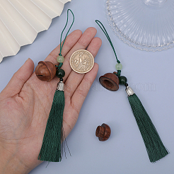 Wood Bell Pendants Decorations&nbsp;HJEW-WH0039-31