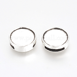 Tibetan Style Alloy Slide Charms Cabochon Settings&nbsp;X-PALLOY-Q341-04AS-LF