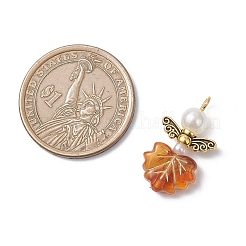 Transparent Acrylic Leaf with Alloy Wing Pendants&nbsp;PALLOY-JF04721