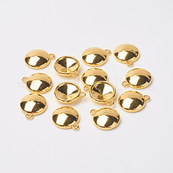 Tibetan Style Alloy Flat Round Charm Pendant Rivoli Xilion Pointed Back Chaton Rhinestone Settings&nbsp;X-PALLOY-O034-A-G01