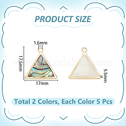 10Pcs 2 Styles Natural White Shell & Paua Shell Pendants&nbsp;KK-WR0001-70