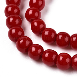 Opaque Solid Color Glass Beads Strands&nbsp;GLAA-T032-P10mm-M