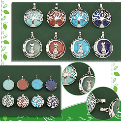 8Pcs 8 Styles Gemstone Pendants&nbsp;G-PH0002-21