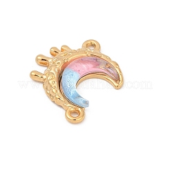 304 Stainless Steel & Resin Melting Moon Connector Charms&nbsp;STAS-C121-03G