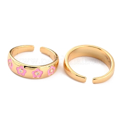 Brass Enamel Cuff Rings&nbsp;RJEW-H543-17G