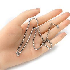 304 Stainless Steel Wheat Chain Necklace for Men Women&nbsp;NJEW-YW0001-17