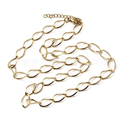 304 Stainless Steel Teardrop Link Chain Necklaces for Women Men&nbsp;NJEW-A058-02G