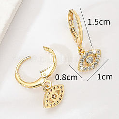 Brass Micro Pave Cubic Zirconia Dangle Leverback Earrings for Women&nbsp;NU0406-1