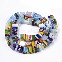 Handmade Millefiori Glass Beads Strands&nbsp;LAMP-LK144-8MM