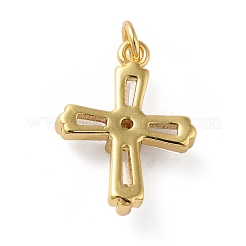 Rack Plating Brass Micro Pave Cubic Zirconia Pendants&nbsp;KK-E281-15G
