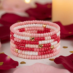 6Pcs 3 Styles Glass Seed Beads Stretch Bracelets Set&nbsp;CC4522-1