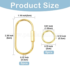 6Pcs Brass Screw Carabiner Lock Charms&nbsp;KK-FS0002-21