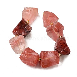 Raw Rough Cherry Quartz Glass Beads Strands&nbsp;G-Z087-B08