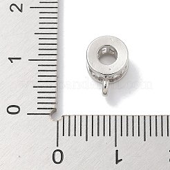 Rack Plating Brass Micro Pave Clear Cubic Zirconia Tube Bails&nbsp;KK-L224-025P