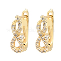 Brass Micro Pave Cubic Zirconia Hoop Earrings&nbsp;KK-Z166-06G