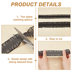 2 Cards 2 Styles Polycotton Pleated Elastic Lace Ribbon&nbsp;OCOR-FG0001-69B