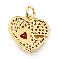 Brass Micro Pave Cubic Zirconia Pendants&nbsp;KK-E015-12G
