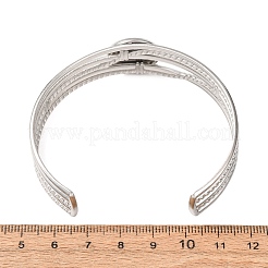 304 Stainless Steel Multi-strand Cuff Bracelet Blanks with Flat Round Bezel Settings&nbsp;SA-CBA4160-01A-P