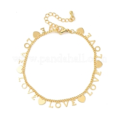 Brass Charm Bracelets&nbsp;BJEW-C140-06G