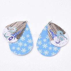 Christmas Theme PU Leather Big Pendants&nbsp;FIND-R080-10