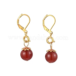 3 Pairs Brass Round Leverback Earrings&nbsp;EJEW-JE06597