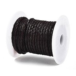 Braided Cowhide Leather Cord&nbsp;NWIR-N005-01B-4mm
