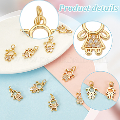10Pcs 2 Styles Brass Micro Pave Cubic Zirconia Charms&nbsp;KK-GA0001-55
