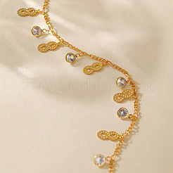Brass Crystal Rhinestone Infinity Charm Anklets for Women&nbsp;FS-WG122D3-01