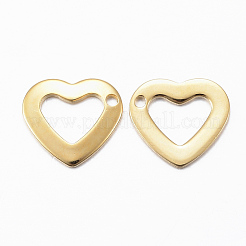 201 Stainless Steel Open Heart Charms&nbsp;STAS-H557-37G