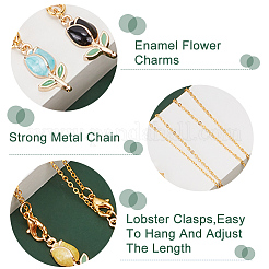 2 Sets Tulip Alloy Enamel Pendants Wine Glass Charms Sets&nbsp;AJEW-HY0001-56