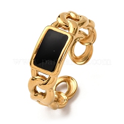 304 Stainless Steel Enamel Cuff Rings for Women&nbsp;RJEW-F194-09G