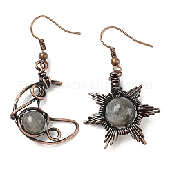 Natural & Synthetic Gemstone Dangle Earrings&nbsp;G-H359-07R