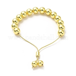 Rack Plating Brass Round Bead Slider Bracelets for Women&nbsp;LS-BJEW-M232-01G-D