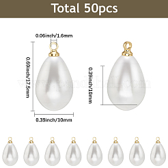 50Pcs ABS Plastic Imitation Pearl Pendants&nbsp;KK-SC0007-21