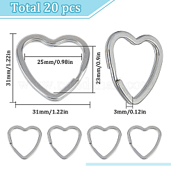 20Pcs 304 Stainless Steel Split Key Rings&nbsp;STAS-SC0009-03