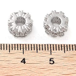 Brass Micro Pave Clear Cubic Zirconia Beads&nbsp;KK-U028-29P