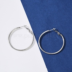 Tarnish Resistant 201 Stainless Steel Hoop Earrings&nbsp;LS-EJEW-F188-24P-B